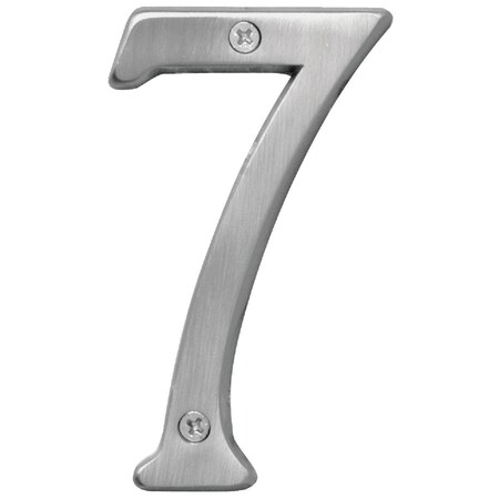Hy-Ko Prestige Series 4 In. Satin Nickel House Number Seven BR-43SN/7